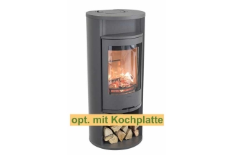 Kaminofen Contura 610 Style Korpus grau Abdeckung Aluminium Warmhaltefach