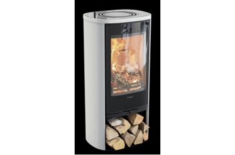 Kaminofen Contura 810G Style Korpus weiß Glastop Glasfront