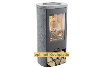 Kaminofen Contura 820T Style Korpus grau Abdeckung und Seiten Speckstein Gusseisenfront