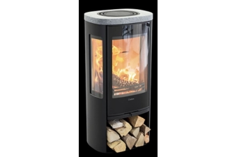 Kaminofen Contura 856G Style Korpus schwarz Abdeckung Speckstein Glasfront