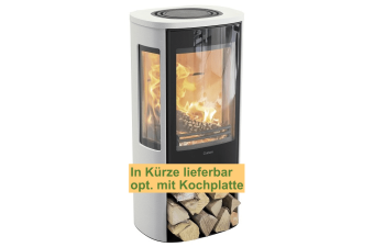 Kaminofen Contura 856G Style Korpus weiß Abdeckung Aluminium Glasfront