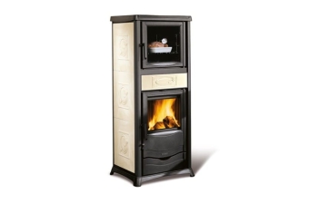 Kaminofen La Nordica Rossella Plus Forno Evo Liberty panna mit Backrohr