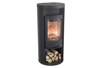 Kaminofen Contura 620 Style Korpus schwarz Gusseisenfront Warmhaltefach