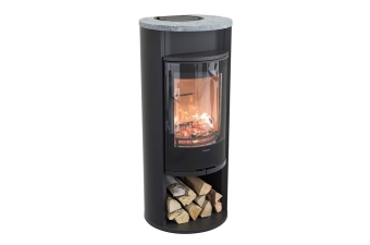 Kaminofen Contura 610G Style Korpus schwarz Abdeckung Speckstein Glasfront Warmhaltefach