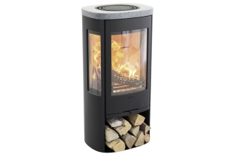 Kaminofen Contura 856 Style Korpus schwarz Abdeckung Speckstein Gusseisenfront