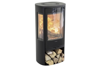 Kaminofen Contura 856G Style Korpus schwarz Abdeckung Aluminium Glasfront