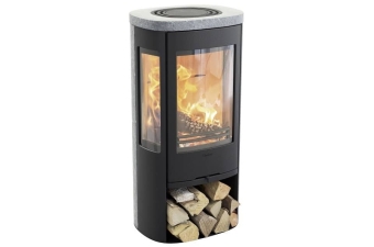 Kaminofen Contura 856T Style Korpus schwarz Abdeckung Speckstein Gusseisenfront Lagersale