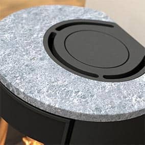 Kaminofen Contura 690 Style Korpus schwarz oder grau Abdeckung Speckstein Gusseisenfront – Bild 3