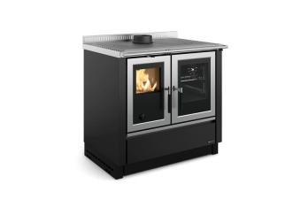 Tischherd La Nordica Venezia schwarz mit integrierter Brandschutzeinheit