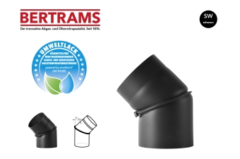 Rauchrohrbogen Bertrams 0° - 45° schwarz Ø 150 mm ohne Putztür
