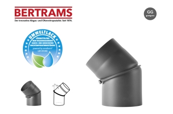 Rauchrohrbogen Bertrams 0° - 45° gussgrau Ø 150 mm ohne Putztür