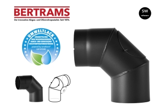 Rauchrohrbogen Bertrams 90° schwarz Ø 150 mm mit Putztür
