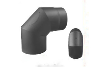 Rauchrohrbogen Bertrams 90° gussgrau Ø 150 mm mit Putztür Design Schweißnähte glatt geschliffen