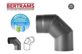 Rauchrohrbogen Bertrams 90° gussgrau Ø 150 mm mit Putztür