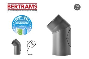 Rauchrohrbogen Bertrams 45° gussgrau Ø 150 mm mit Putztür