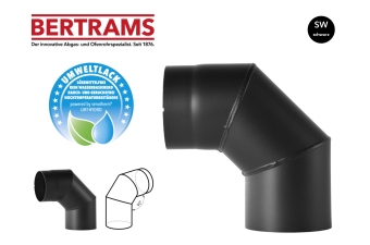 Rauchrohrbogen Bertrams 90° schwarz Ø 150 mm ohne Putztür