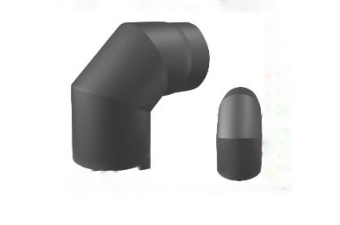 Rauchrohrbogen Bertrams 90° gussgrau Ø 150 mm ohne Putztür Design Schweißnähte glatt geschliffen