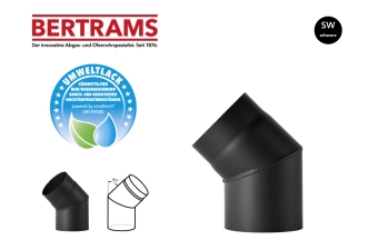 Rauchrohrbogen Bertrams 45° schwarz Ø 150 mm ohne Putztür