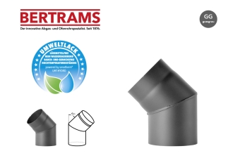 Rauchrohrbogen Bertrams 45° schwarz Ø 150 mm ohne Putztür Design Schweißnähte glatt geschliffen