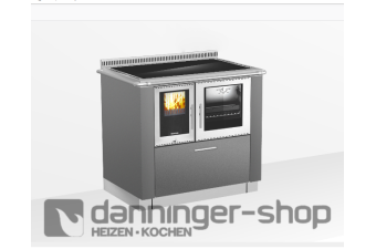 Tischherd Pertinger 90 Ökoalpin Panorama Anthrazit Anschluss Links Stahlplatte Lagersale