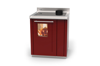 Tischherd Thermorossi Bosky Square 30 bordeaux wassergeführt