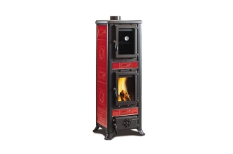 Kaminofen La Nordica Fulvia Forno Liberty bordeaux mit Backrohr