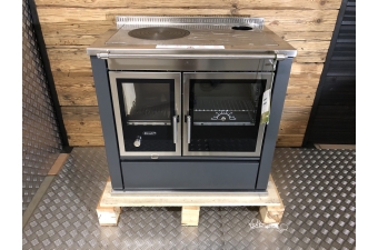 Tischherd Rizzoli S 90 Moderna Anthrazit Anschluss rechts hinten und oben Stahlplatte PC2