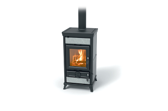Kaminofen Thermorossi Ilaria Evo (Höhe 97 cm) Naturstein mit Kochplatte für Notfälle Lagersale