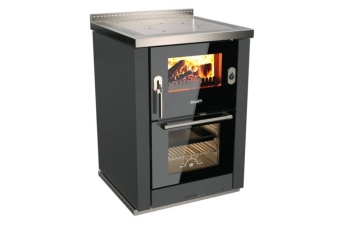 Tischherd Rizzoli ML 60 LUX Anthrazit Anschluss links hinten und oben Stahlplatte PC1