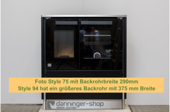 Tischherd Lohberger Style 94 schwarz Anschluss Links Stahlplatte ohne Brandschutzeinheit Lagersale