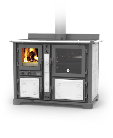 Tischherd Thermorossi Bosky Country F30 weiß wassergeführt Herdstange vorne im Top Deal