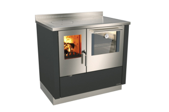 Tischherd Rizzoli ZVI 90 Schwarz Anschluss rechts hinten und oben Stahlplatte PC 1 im Wintersale