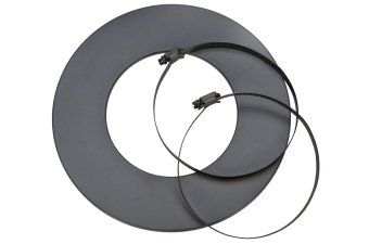 CB Rosette mit Schlauchklemmen für Alu-Isolierflexrohr grau Ø 80 mm