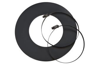 CB Rosette mit Schlauchklemmen für Alu-Isolierflexrohr schwarz Ø 150 mm