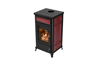 Kaminofen Thermorossi Dora Maiolica bordeaux wassergeführt