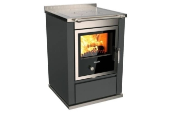 Tischherd Rizzoli S 60 Moderna Anthrazit Anschluss rechts hinten und oben Mitte Stahlplatte PC1