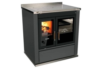 Tischherd Rizzoli S 80 Classica Anthrazit Anschluss links hinten und oben Stahlplatte PC 1