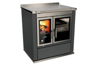 Tischherd Rizzoli S 80 Moderna Anthrazit Anschluss links hinten und oben Stahlplatte PC1