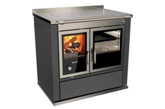 Tischherd Rizzoli S 90 Moderna Anthrazit Anschluss links hinten und oben Stahlplatte PC 2