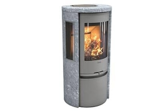 Kaminofen Contura 556T Style Korpus grau Abdeckung und Seiten Speckstein Gusseisenfront Lagersale