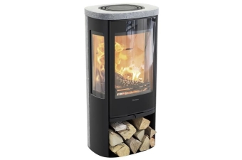 Kaminofen Contura 856TG Style Korpus schwarz Abdeckung Speckstein Glasfront