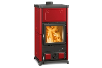 Kachelkaminofen La Nordica Fedora bordeaux mit Kochplatte für Notfälle  im Special Sale