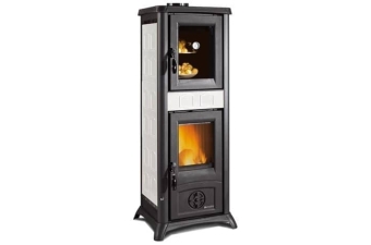 Kaminofen La Nordica Gemma Forno Elegance strahlend weiß mit Backrohr