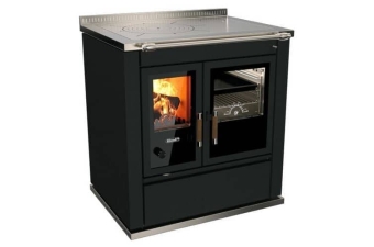 Tischherd Rizzoli S 80 Classica Schwarz Anschluss links hinten und oben Stahlplatte PC 1