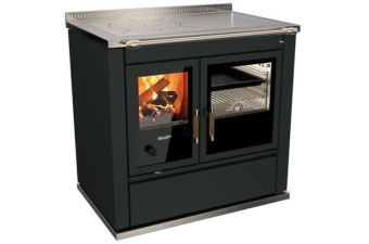Tischherd Rizzoli S 90 Classica Schwarz Anschluss rechts hinten und oben Stahlplatte PC 1