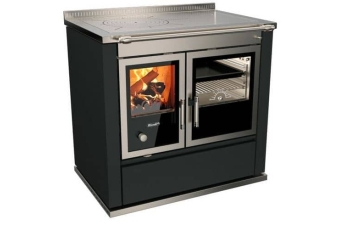 Tischherd Rizzoli ST 90 Moderna schwarz Anschluss links hinten und oben Stahlplatte PC1 wassergeführt