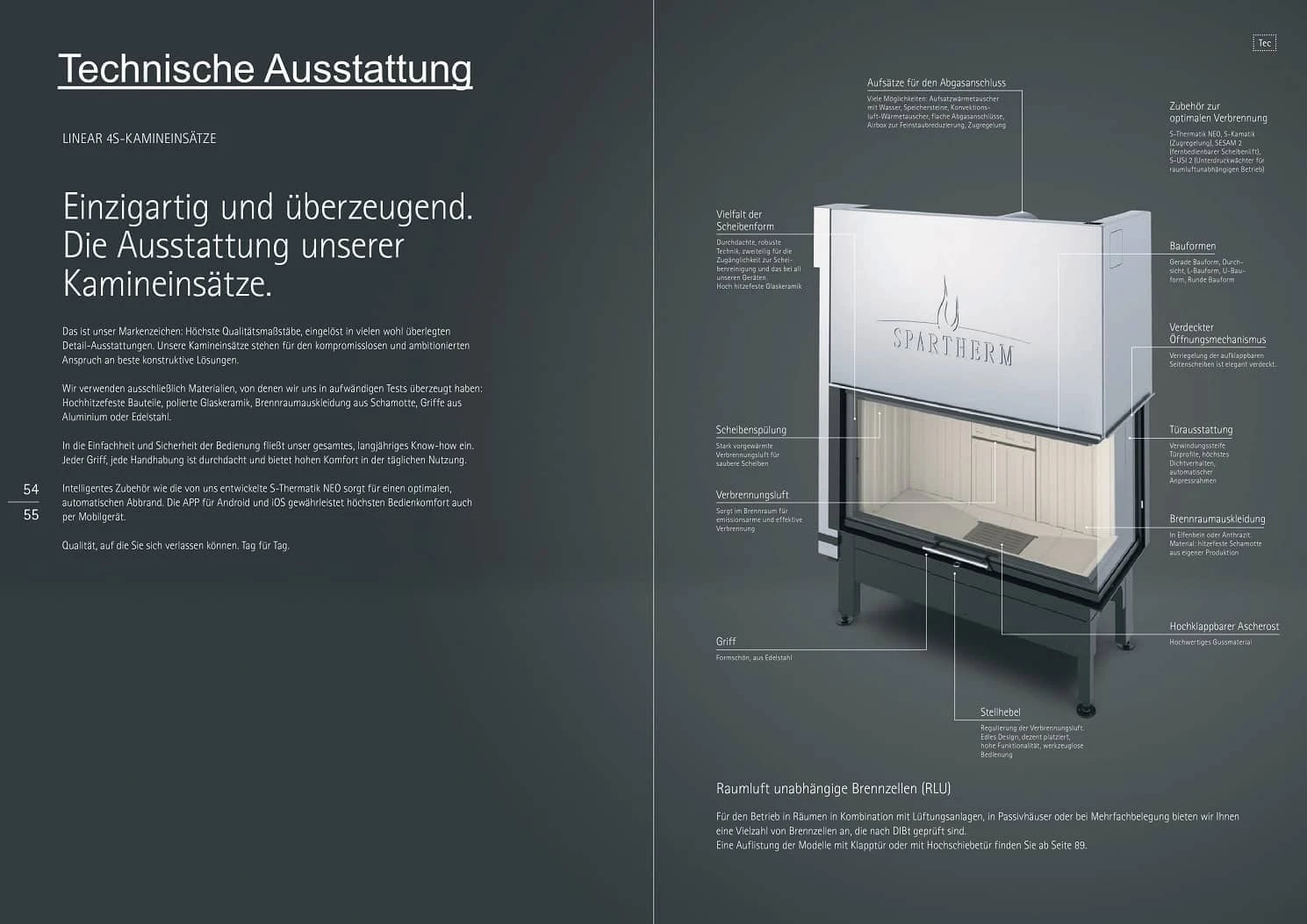 Kamineinsatz Spartherm Premium A-3RL-60h Tür hochschiebbar Innenraumauskleidung Eboris Schwarz mit BLR Lagersale TIPP – Bild 4