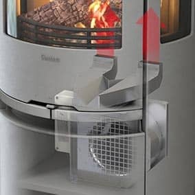 Kaminofen Contura 690AG Style Korpus schwarz Abdeckung Artstone Naturell Glasfront – Bild 9