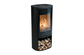 Kaminofen Contura 910G Style Korpus schwarz Abdeckung Aluminium Glasfront