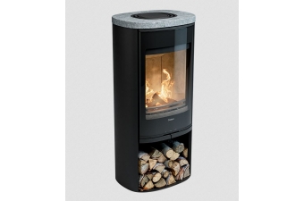 Kaminofen Contura 910G Style Korpus schwarz Abdeckung Speckstein Glasfront